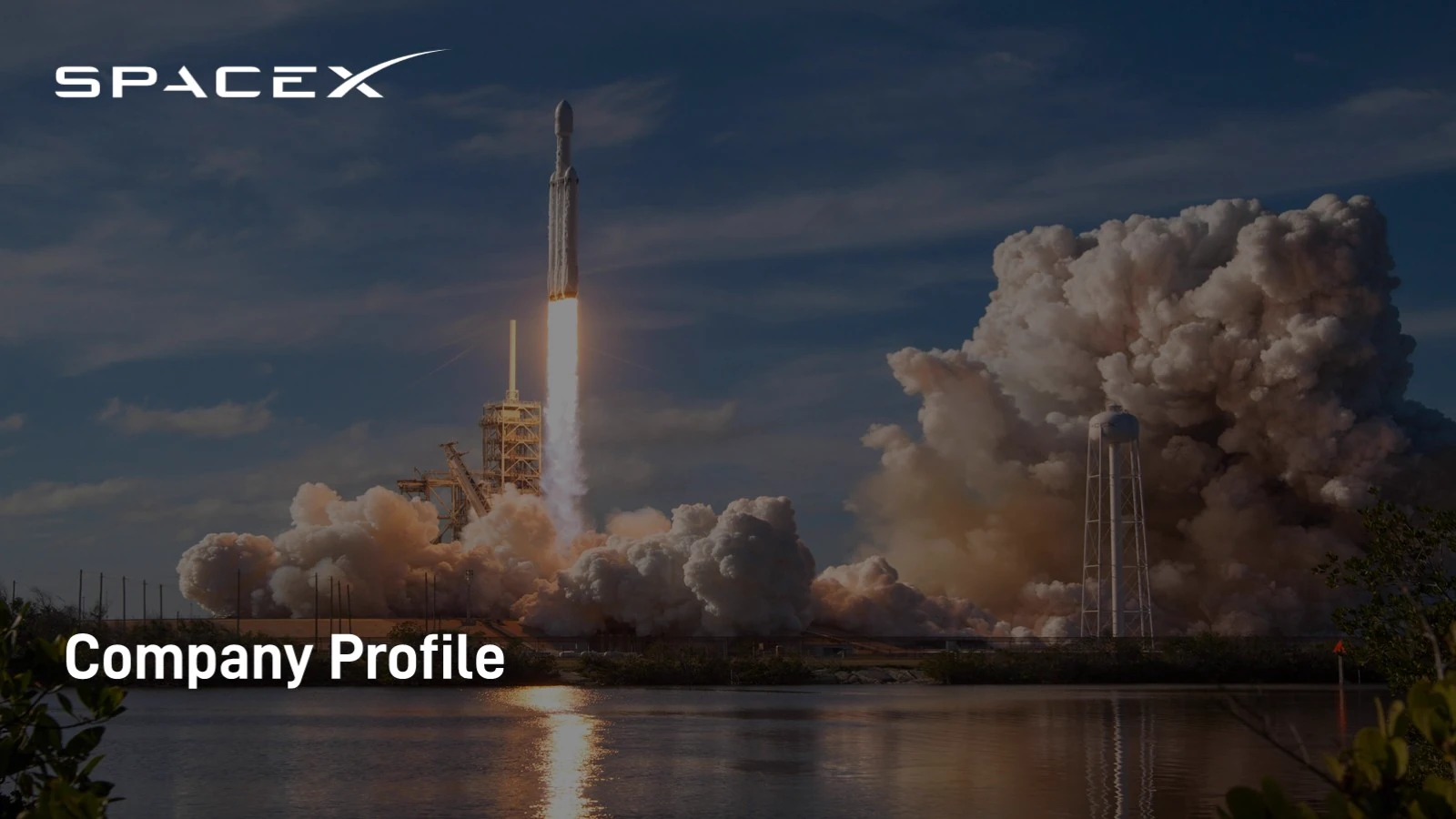 SpaceX company profile cover created with editide