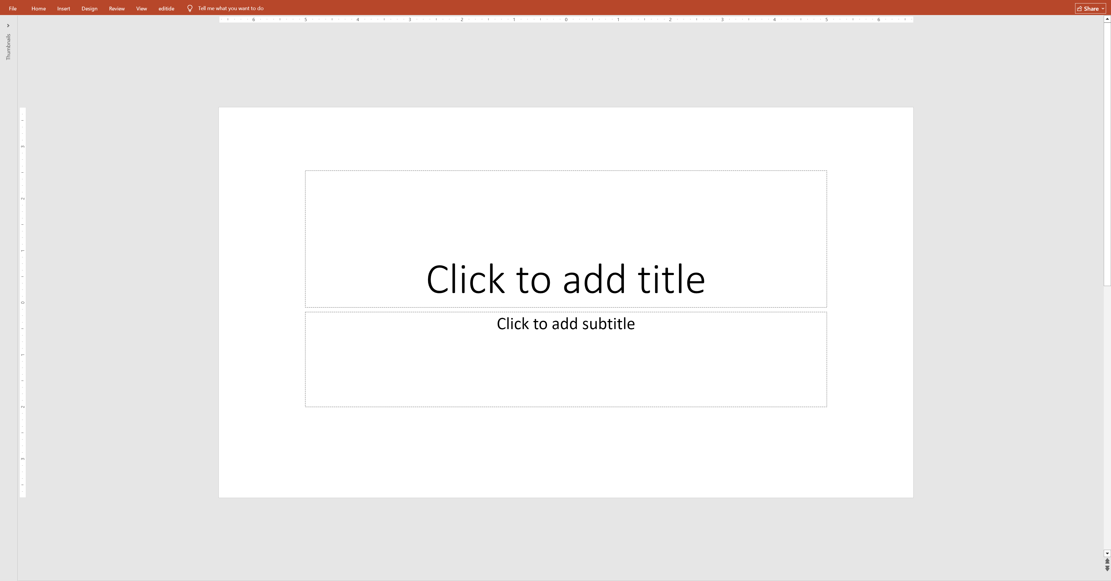 A blank PowerPoint title slide with title and subtitle placeholders
